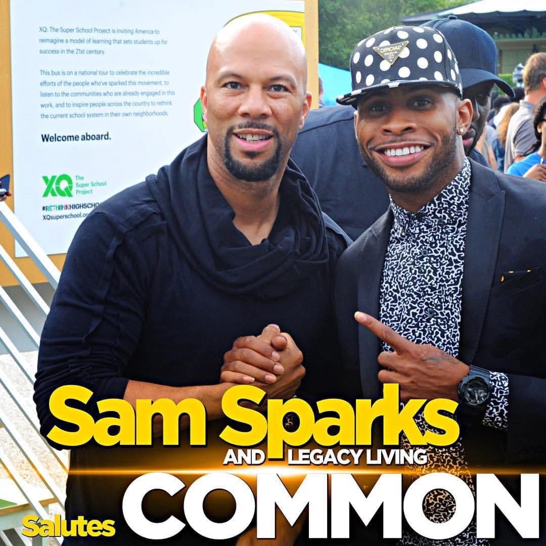 Samuel Sparks with Common at the XQ Super School Project